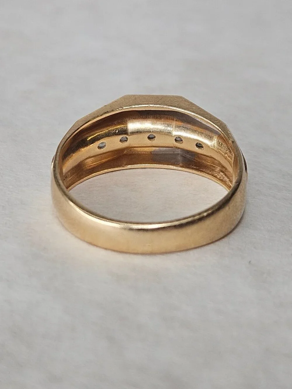 14K Yellow Gold Channel Set Diamond Men's Wide Band Ring 10mm 1.00TCW Size 11